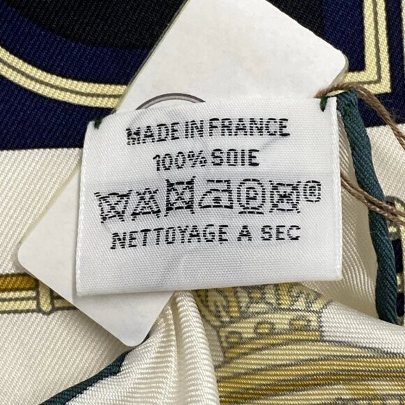 HERMES Carre 90 - White Navy Multi Scarf 541-072525 - Picture 3 of 4